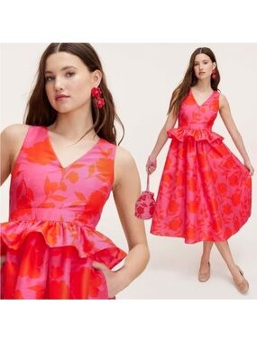 Kate Spade x Target Size 10 Classic Rose Peplum Midi Dress
Pink/Red NEW W/ TAG